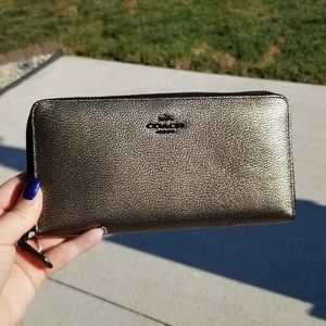 Coach Metallic Gold Leather Wallet